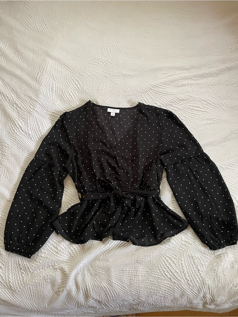 Polka Dot Peplum Blouse